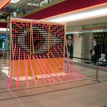 The Eye- Optical art of tape- street art festival Hamburg-Selfmadecrew 2014