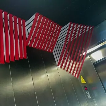 Abstract 3d design in elevator- side view
