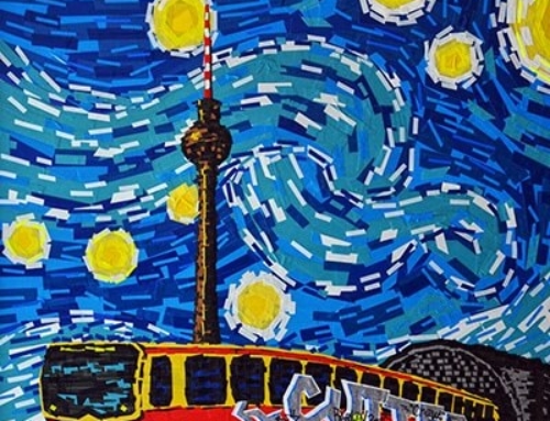 Duct Tape Art- “Berlin Starry Night”