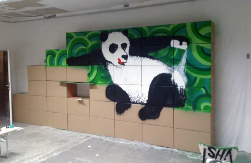 Panda Bear- Work in progress- Graffiti Auftrag-Sumago