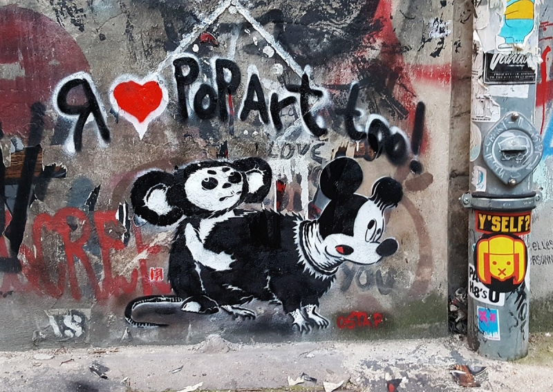 I love pop art too-stencil street art by Ostap-Berlin 2016