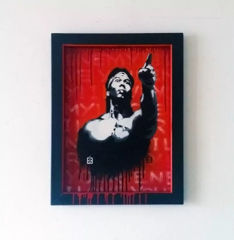 Bolo Yeung portrait- Stencil art- Ostap-2012
