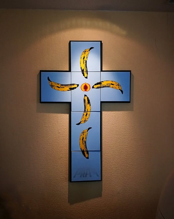 Pray Kreuz-Sechsteiliges Stencil Pop Art- Ostap 2015