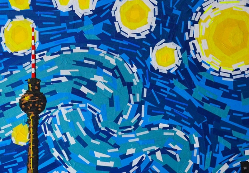 Starry-Night-Van-Gogh-Ostap-artist-tape-art-closeup-2014