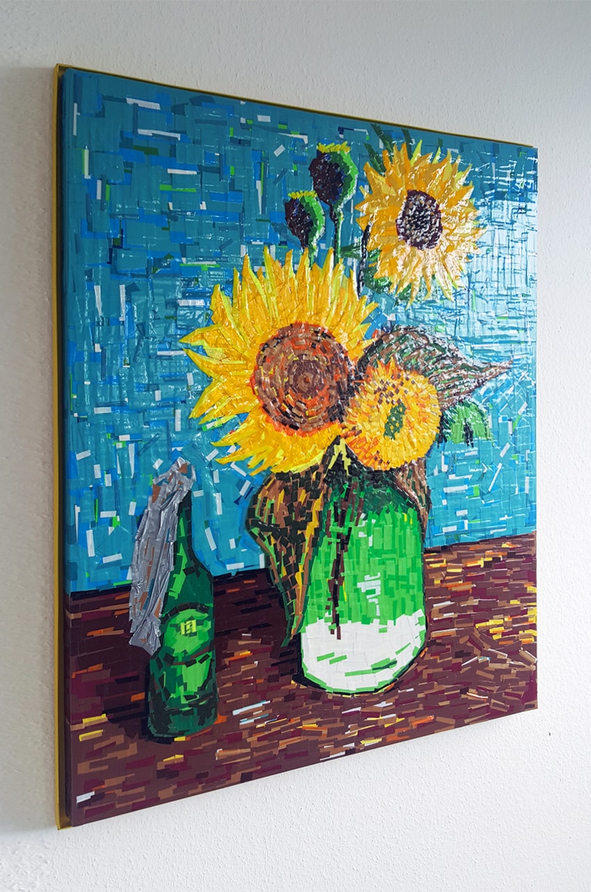 Title image- "Still unrest" (feat. Van Gogh)- duct tape art by Ostap, 150x120 cm. Berlin 2015