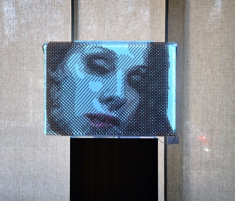 FAQlove Reloaded- packing tape optical art portrait by Ostap- 2015