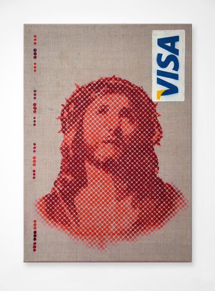 Icon 2.0 - Jesus visa card canvas version. 100x70cm. 2014