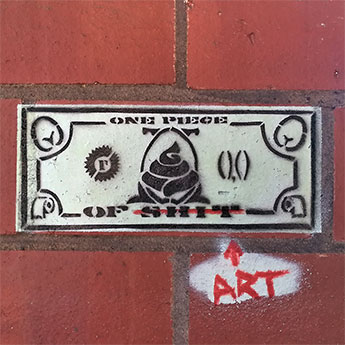 Shitty money for shitty art- Stencil Graffiti Series- featured image