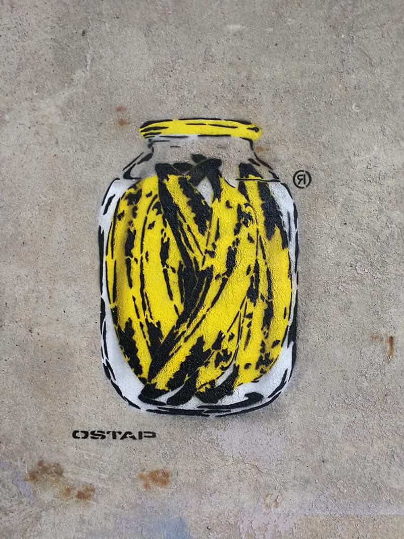 Bananen Dose- Schablonen Street-Art von Ostap Artist