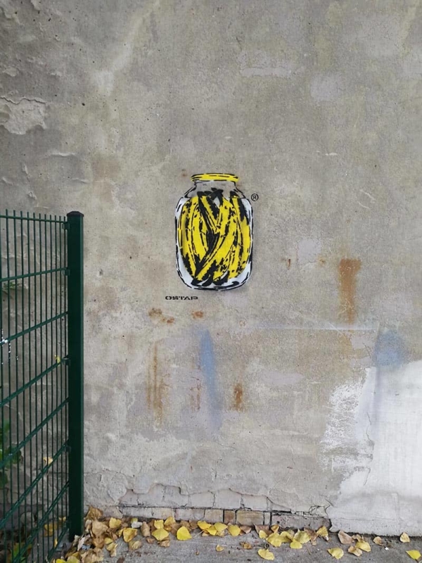 Stencil spray art- Banana Can- Ostap 2019