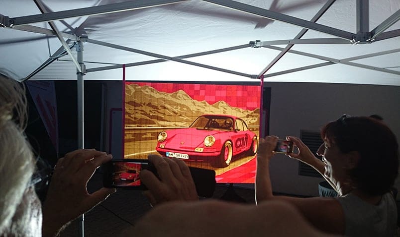 Presentation of Porsche 911- packing tape art commission by Ostap- 2015