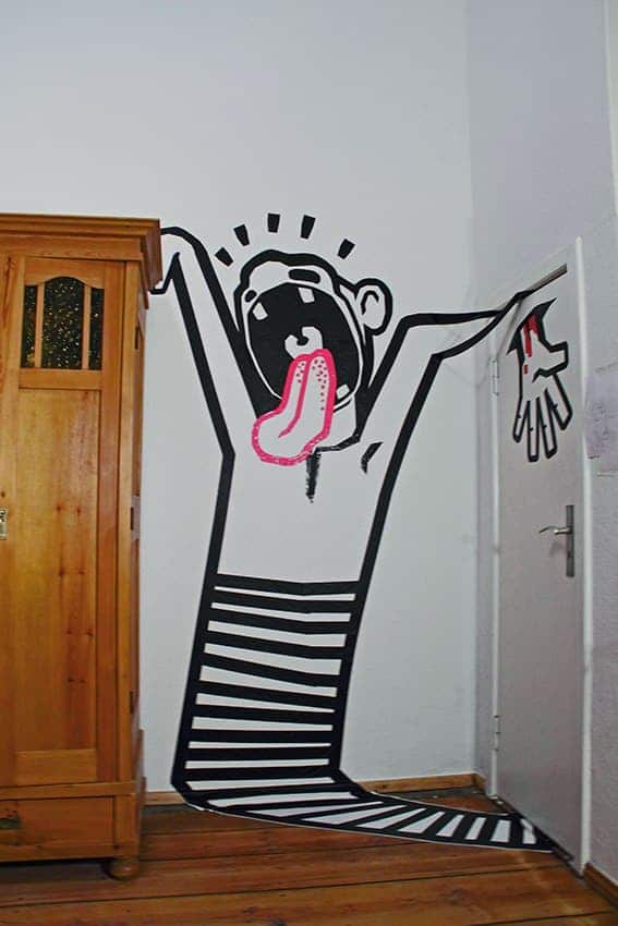 Post image- Scream- 3D duct tape graffiti art by Ostap for 48Std Neukoelln exhibition, Berlin 2012