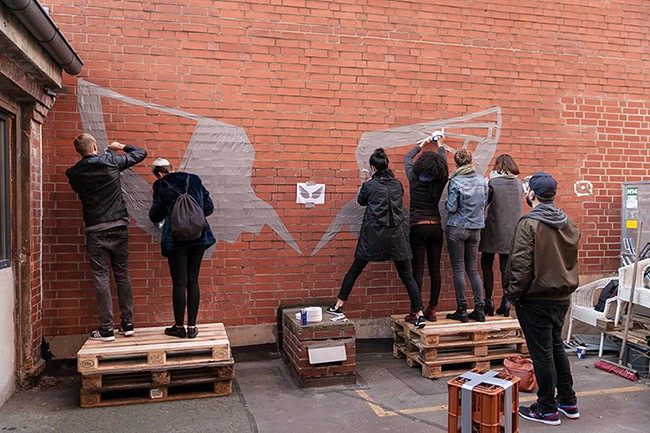 Tape street art workshop- Selfmadecrew for red bull