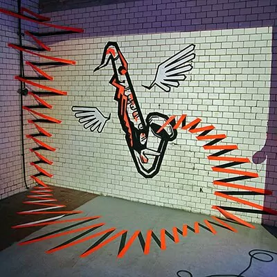 the sound-3d duct tape graffiti by Ostap - featured image