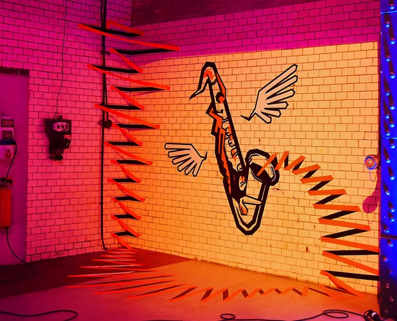 the sound-3d duct tape art- Ostap artist-commission RBC Bank-2014