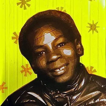 The Beast- Portrait made of packing tape on lightbox
