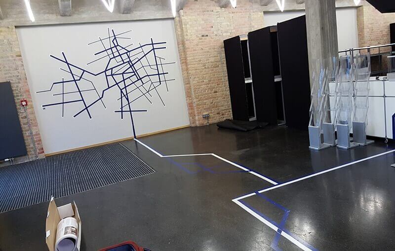 Photo of tape art room design by "SELFMADE CREW" for BMBF Event- City map