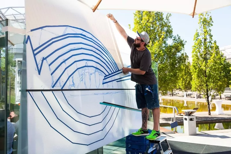 Image 3- Making of- Live tape art for Leipzig Fair- Ostap 2016