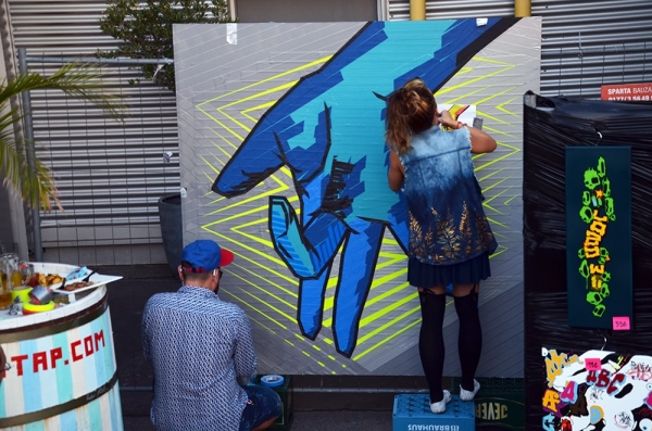 image 03- "Selfmade crew" in action at "Yard 5" Street Art Jam 2016