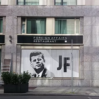 JFK portrait- duct tape street art-Berlin 2015