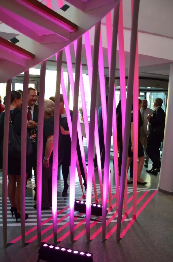 Abstract duct tape line art Installation by Selfmadecrew for Gruner&Jahr