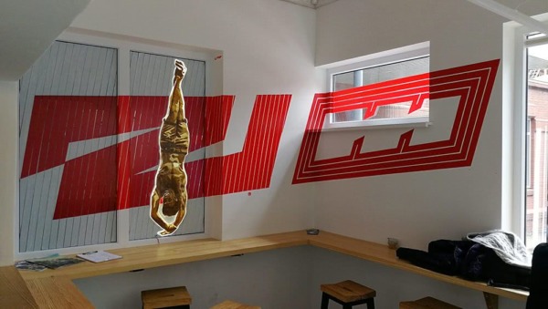 Two Thousand Canteen- Flying Steps Academy- Tape Art Room Design