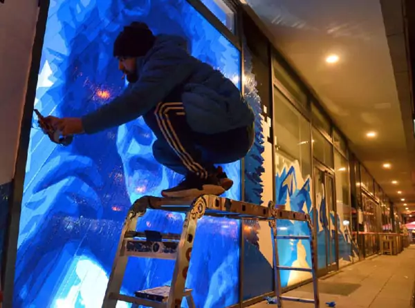 Tape Street Art- Selfmadecrew at work- 2018