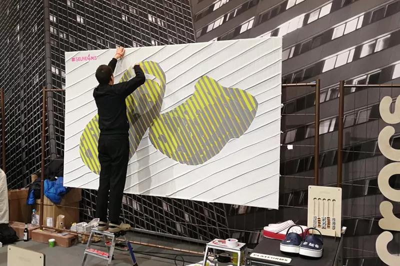 The taping is well underway- Live tape art by Selfmadecrew