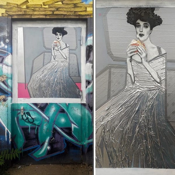 Lady in Cement (feat. Gustav Klimt), Street-Art 2018