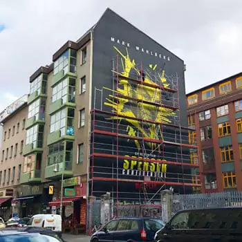 Mark Wahlberg's portrait mural for netflix