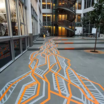 Tape art wayfinding guidance by selfmadecrew- thumbnail