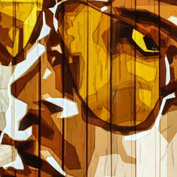 The details of the packing tape Jonny Depp portrait