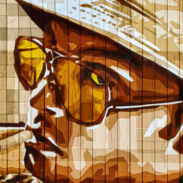 The details of the packing tape Jonny Depp portrait